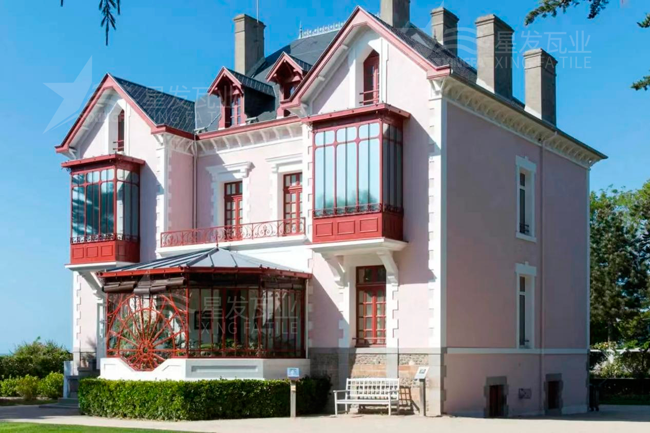 別墅搭建合成樹脂瓦的外觀效果圖大賞，極具美觀裝飾性！